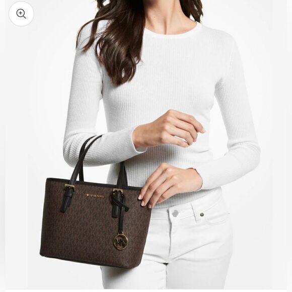 Michael Kors Jet Set Travel Extra-Small Saffiano Leather Top-Zip Tote Bag - Picture 16 of 16